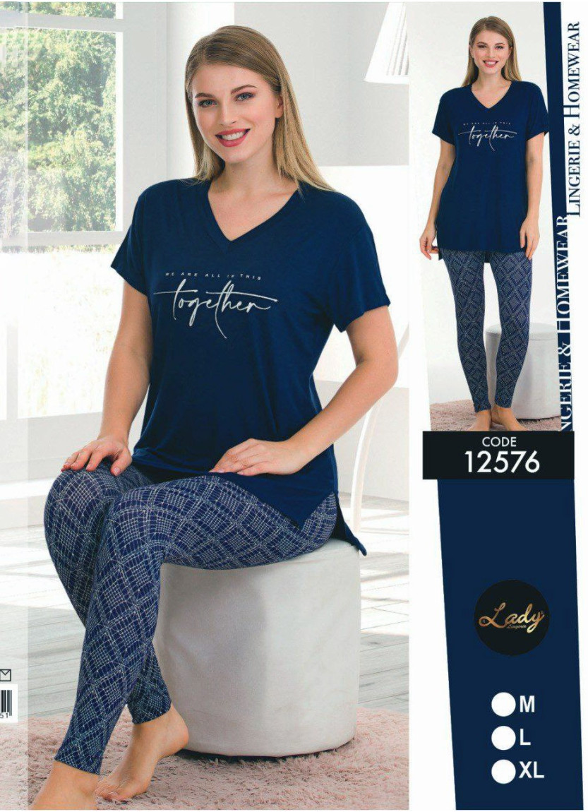 Lady Ksa 12576 Pants Homewear Set (M+L+XL) — Turkish textile wholesale