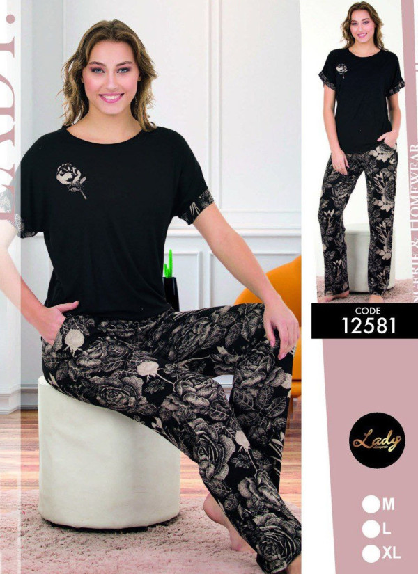 Lady Ksa 12581 Pants Homewear Set (M+L+XL) — direct Turkish factory supply