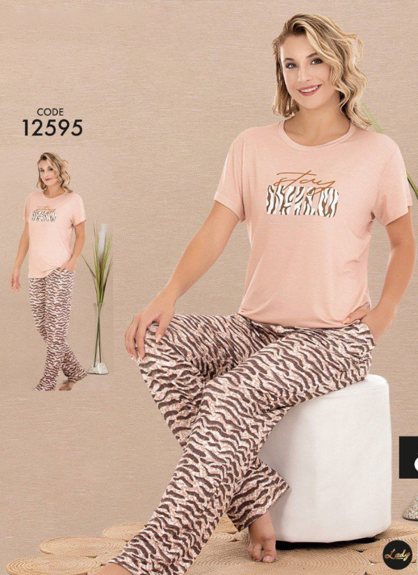 Lady Ksa 12595 Pants Homewear Set (M+L+XL) — Turkish textile wholesale