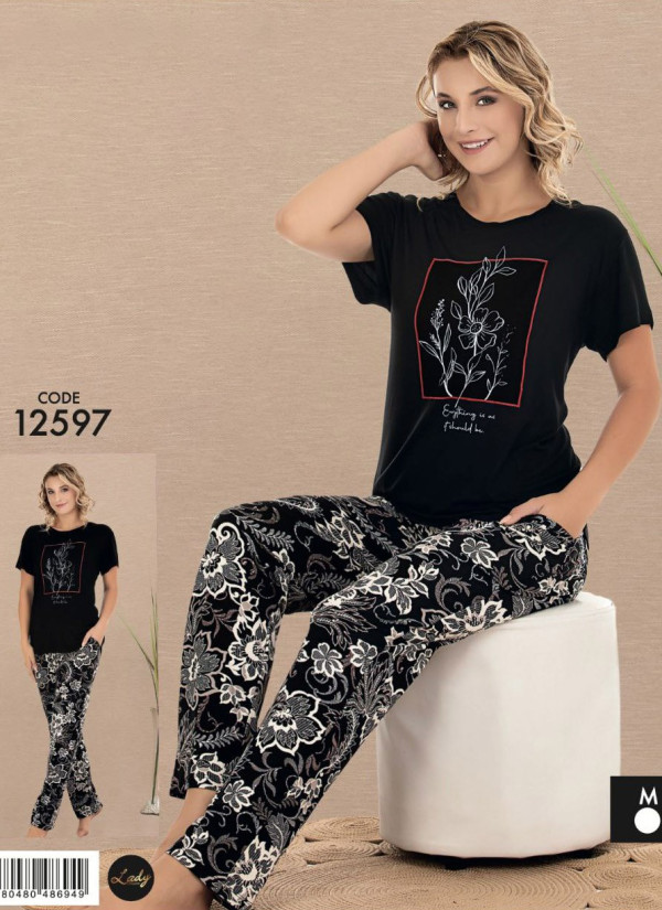 Lady Ksa 12597 Pants Homewear Set (M+L+XL) — wholesale from Turkey