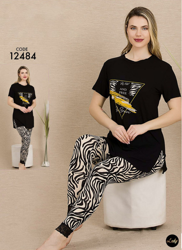 Lady Ksa 12484 Pants Homewear Set (M+L+XL) — Istanbul wholesale supplier