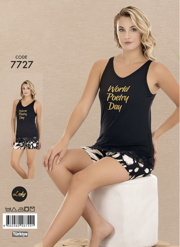 Lady 7727 Shorts Homewear Set (M+L+XL) — Turkey wholesale collection