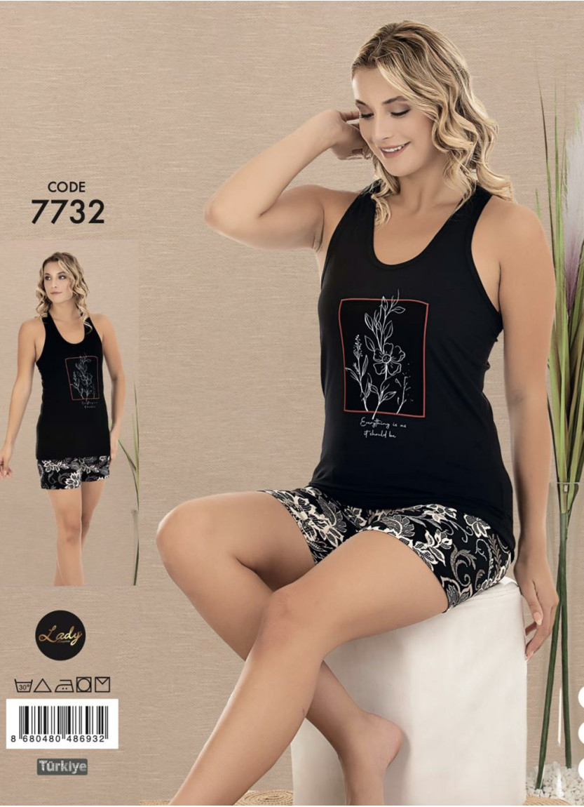 Lady 7732 Shorts Homewear Set (M+L+XL) — Turkey wholesale collection