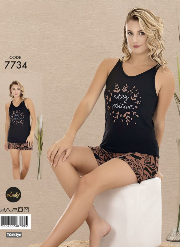 Lady 7734 Shorts Homewear Set (M+L+XL) — Istanbul wholesale supplier