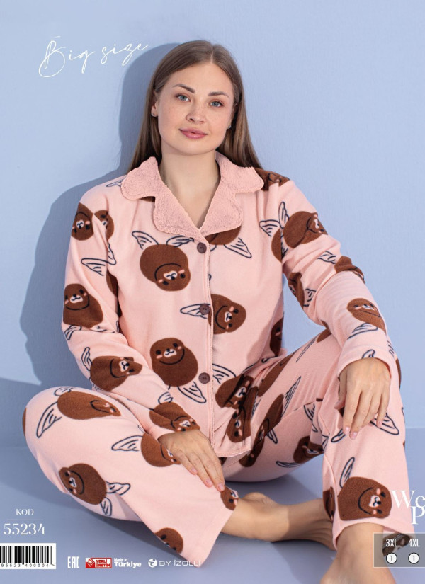 Pijamo 55234 Welsoft Women's Pajama Set (3XL+4XL+5XL+6XL) — Turkish textile wholesale