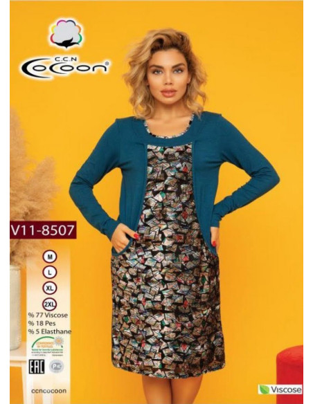 Платье (M+L+XL+XXL) COCOON CCNV11-8507_MAV — турецкий текстиль оптом