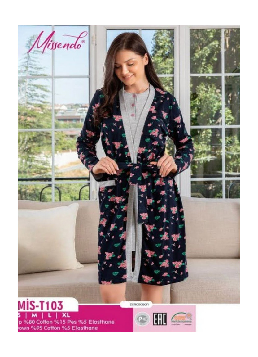 MİS-T103_OJN 2-Piece Robe & Nightdress Set (S+M+L+XL) — wholesale for boutiques