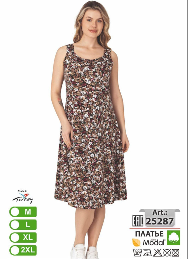 Платье Cotton-MODAL (M+L+XL+2XL) intensive 25287 — купить оптом из Турции