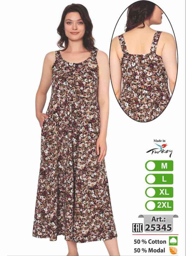 Платье Cotton-MODAL (M+L+XL+2XL) intensive 25345 — оптовая поставка из Турции