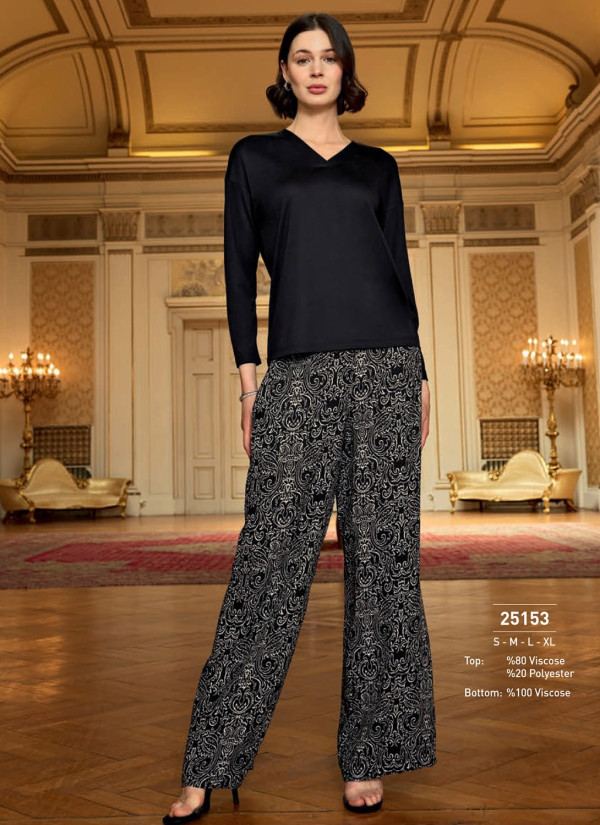 Monamise 25153 Pants Homewear Set (S+M+L+XL) — wholesale from Turkey