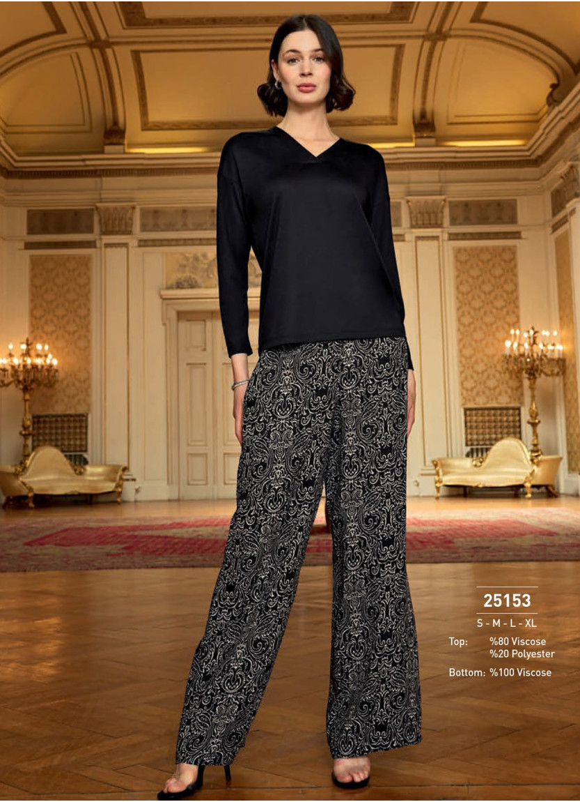 Monamise 25153 Pants Homewear Set (S+M+L+XL) — wholesale from Turkey