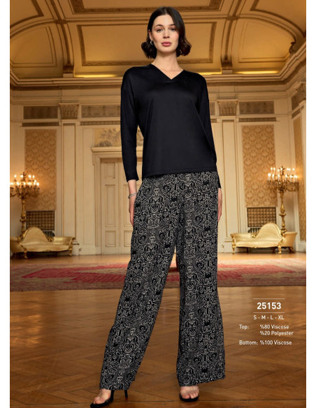 Monamise 25153 Pants Homewear Set (S+M+L+XL) — wholesale from Turkey