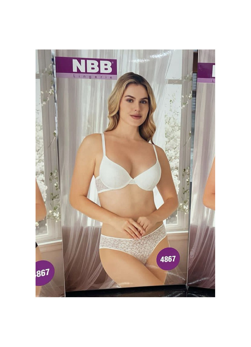 NBB 4867 Ekru Lace Bra and Briefs Set — Turkey wholesale collection