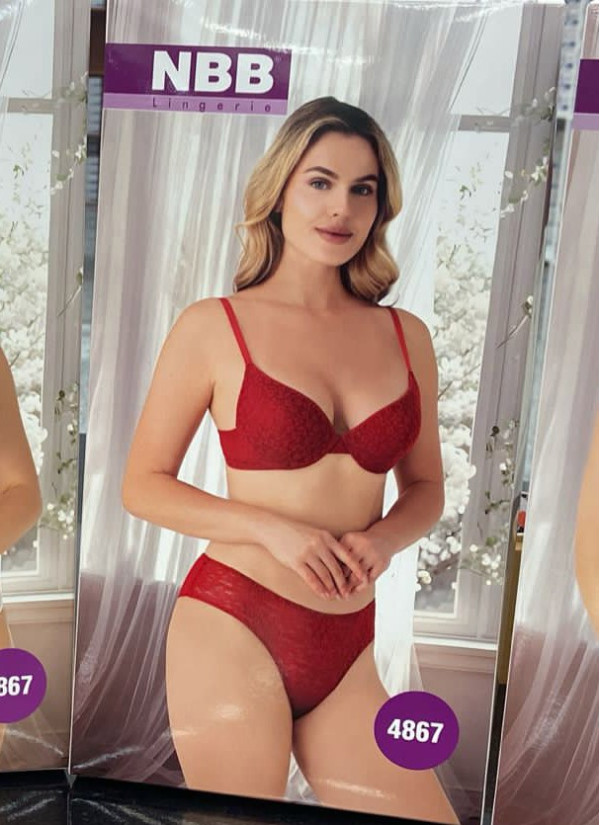 NBB 4867 Kirmizi Lace Bra and Briefs Set — Turkish factory wholesale