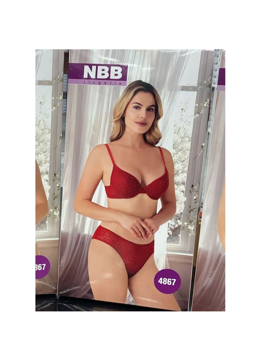 NBB 4867 Kirmizi Lace Bra and Briefs Set — Turkish factory wholesale