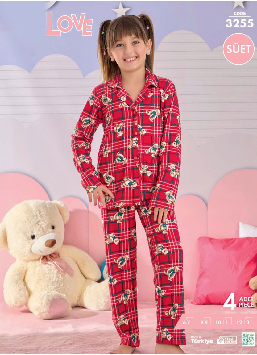 Pijamo Suet 3255 Suede Kids' Pajama Set (6/7+8/9+10/11+12/13) — Istanbul wholesale supplier