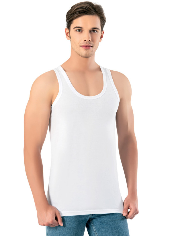 MFO A001 Beyaz Cotton Tank Top — wholesale for boutiques
