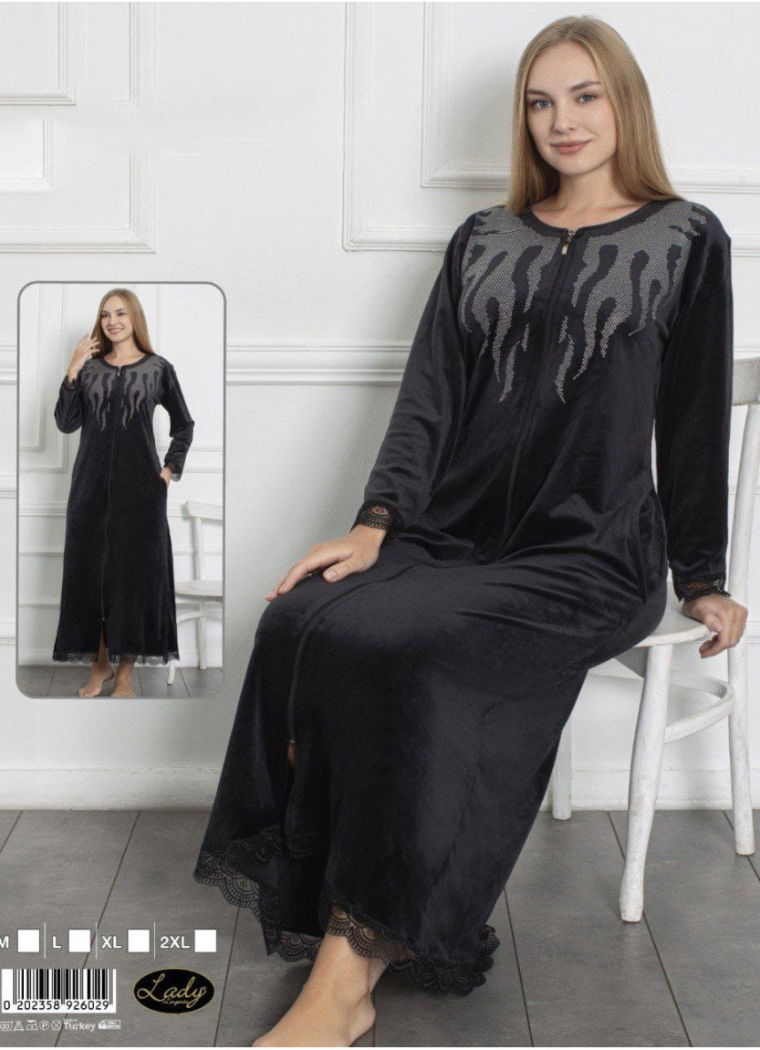 Lady 26029 Velour Women's Robe (M+L+XL+2XL) — wholesale from Turkey
