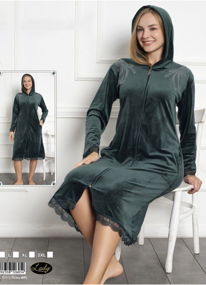 Lady 26054 Velour Women's Robe (M+L+XL+2XL) — Turkish textile wholesale