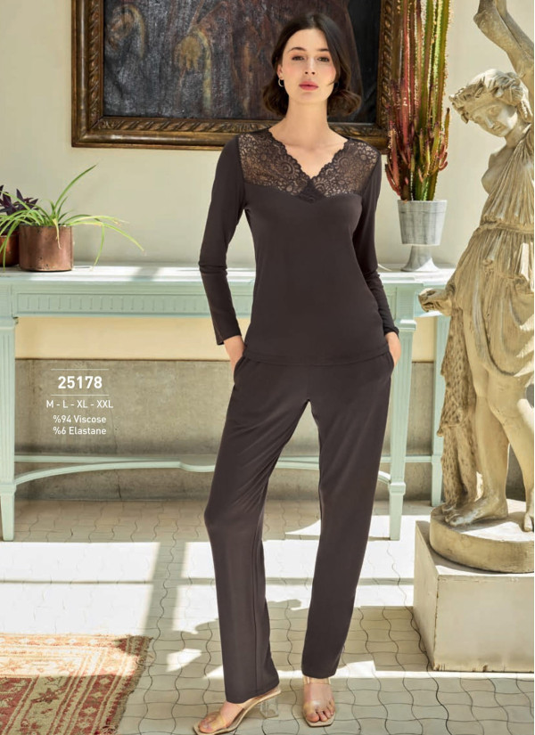 Monamise 25178 Pants Homewear Set (M+L+XL+2XL+3XL) — Istanbul wholesale supplier