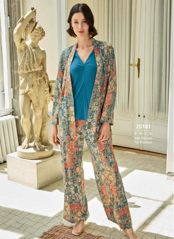 Monamise 25181 Pants Homewear Set (S+M+L+XL) — direct Turkish factory supply