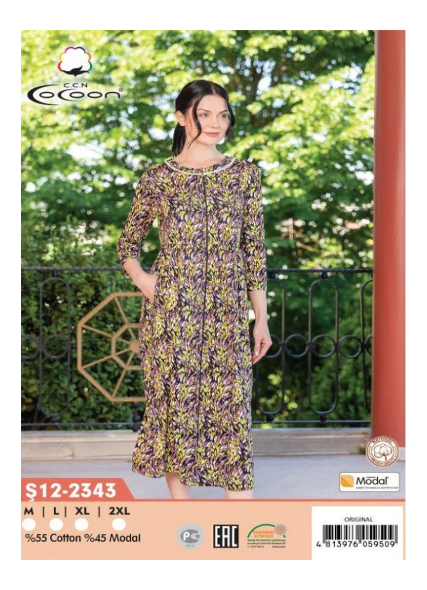 Халат Модал Женский на Молнии M+L+XL+2XL COCOON CCNŞ12-2343_ORI — прямые поставки из Турции