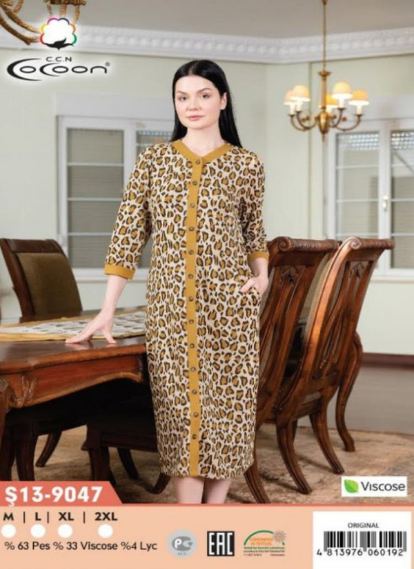 CCNŞ13-9047_ORI Velour Women's Robe (M+L+XL+2XL) — Turkey wholesale collection