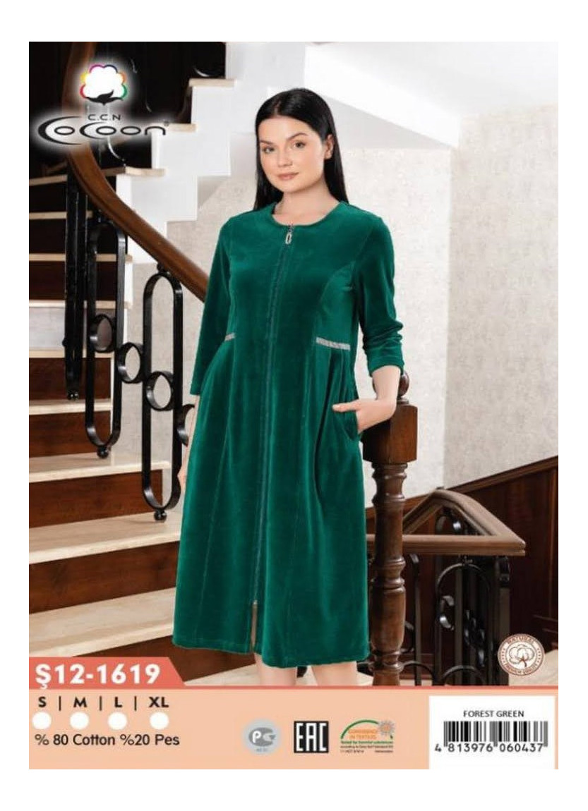CCNŞ12-1619_FRS Velour Women's Robe (S+M+L+XL) — Istanbul wholesale supplier