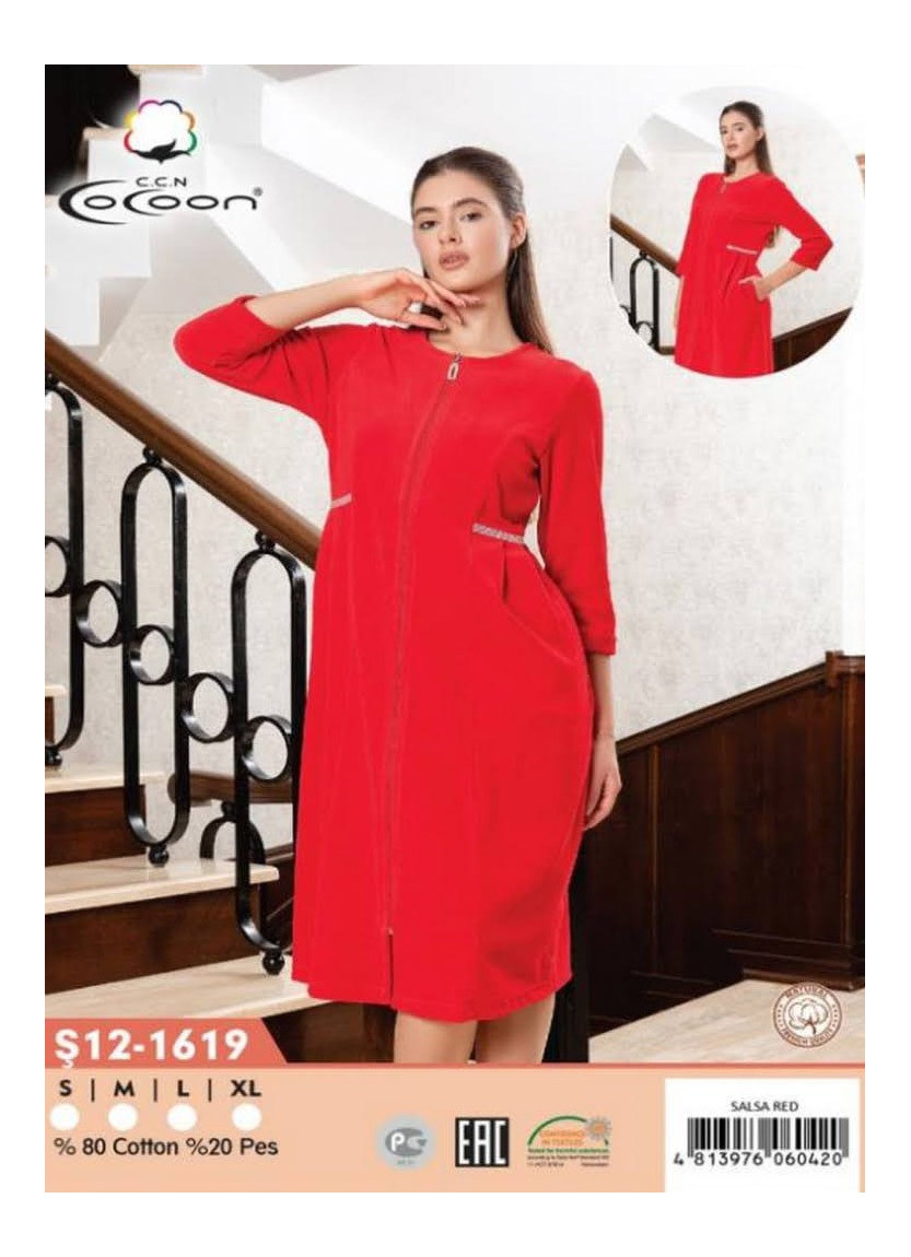 CCNŞ12-1619_SLR Velour Women's Robe (S+M+L+XL) — wholesale for boutiques