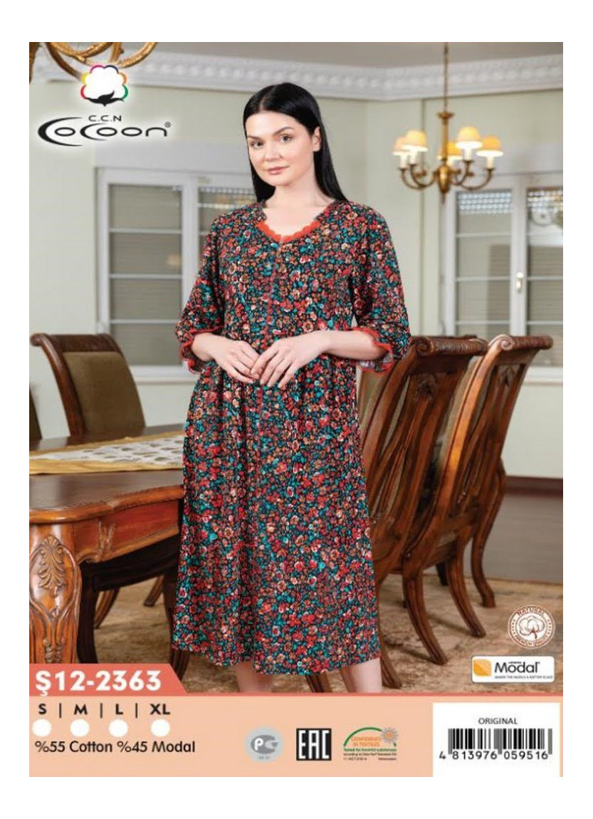 Халат Модал Женский на Молнии S+M+L+XL COCOON CCNŞ12-2363_ORI — прямые поставки из Турции