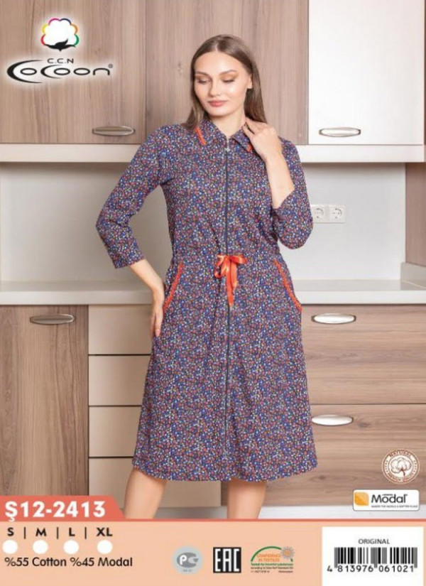 CCNŞ12-2413_ORI Modal Women's Robe (S+M+L+XL) — Istanbul wholesale supplier