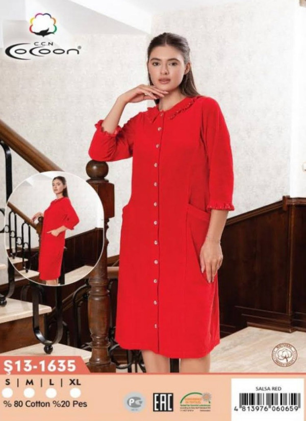 CCNŞ13-1635_SLR Velour Women's Robe (S+M+L+XL) — wholesale for boutiques