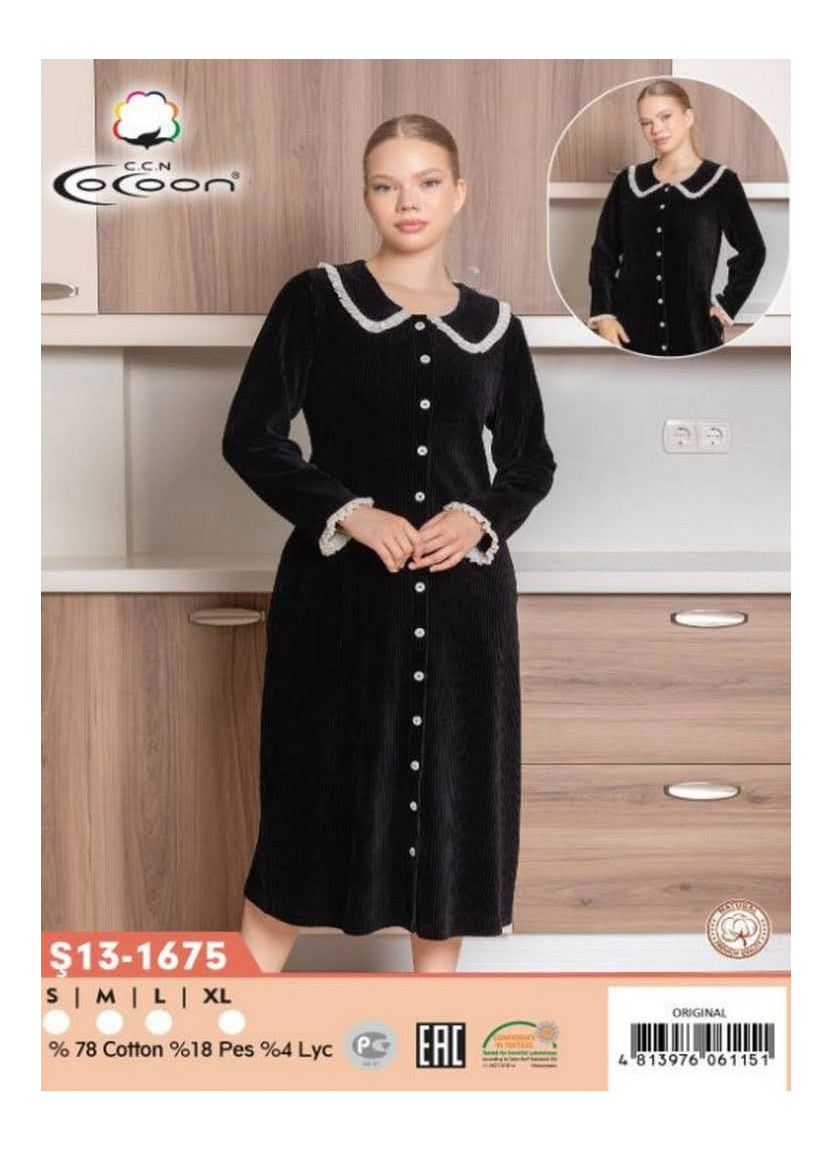 CCNŞ13-1675_ORI Velour Women's Robe (S+M+L+XL) — Turkey wholesale collection