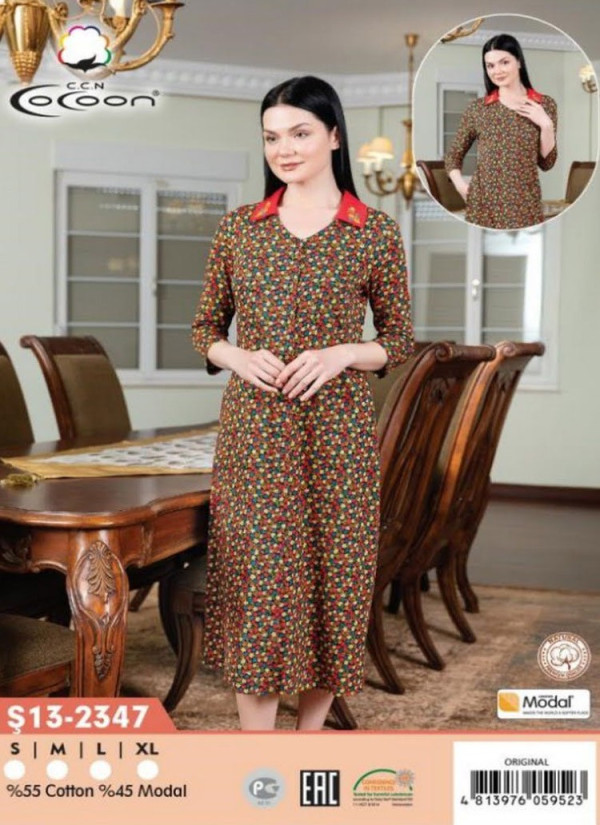 CCNŞ13-2347_ORI Modal Women's Robe (S+M+L+XL) — Turkish factory wholesale