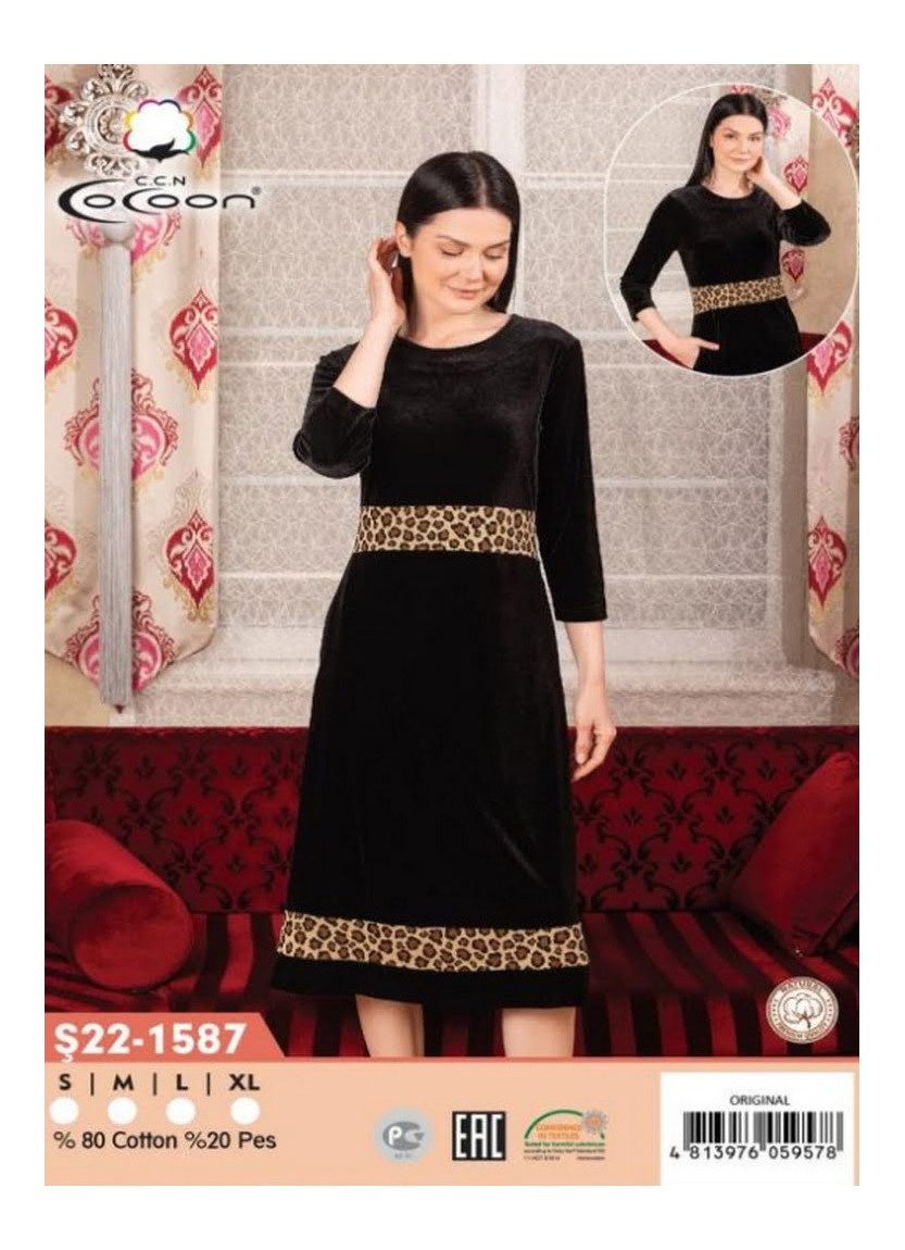 CCNŞ22-1587_ORI Velour Dress (S+M+L+XL) — Istanbul wholesale supplier