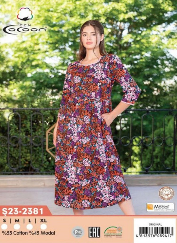 CCNŞ23-2381_ORI Modal Dress (S+M+L+XL) — Turkish factory wholesale