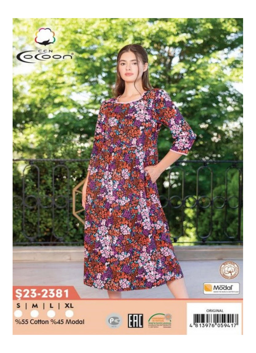 CCNŞ23-2381_ORI Modal Dress (S+M+L+XL) — Turkish factory wholesale