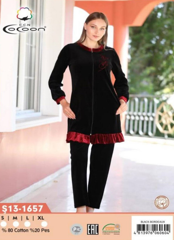 CCNŞ61-1657_BBO Velour Pants Homewear Set (S+M+L+XL) — Turkey wholesale collection