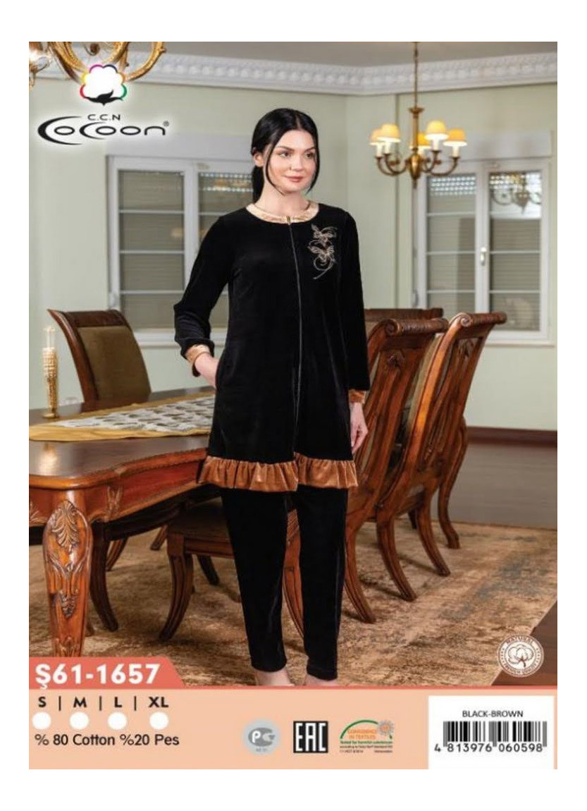 CCNŞ61-1657_BBR Velour Pants Homewear Set (S+M+L+XL) — Turkish factory wholesale