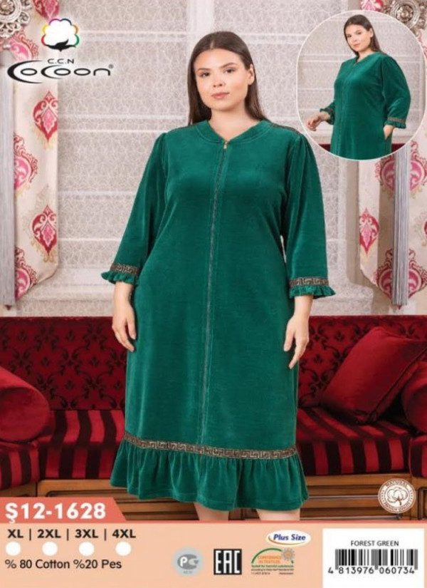 CCNŞ12-1628_FRS Velour Women's Robe (XL+2XL+3XL+4XL) — wholesale for boutiques