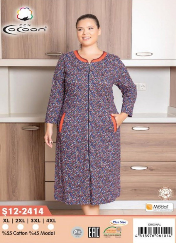 CCNŞ12-2414_ORI Modal Women's Robe (XL+2XL+3XL+4XL) — Istanbul wholesale supplier