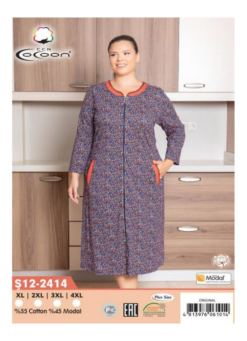 CCNŞ12-2414_ORI Modal Women's Robe (XL+2XL+3XL+4XL) — Istanbul wholesale supplier