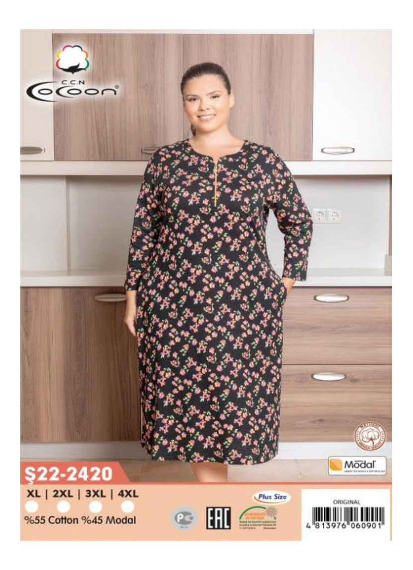CCNŞ22-2420_ORI Modal Dress (XL+2XL+3XL+4XL) — Turkish factory wholesale