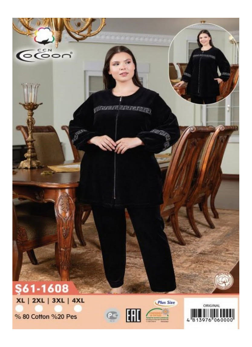 Велюровый Комплект с Брюками XL+2XL+3XL+4XL COCOON CCNŞ61-1608_ORI — прямые поставки из Турции