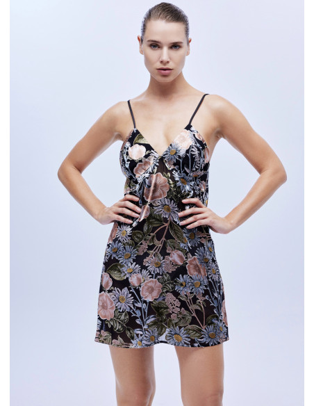 Bonjour Madame 1613 Velour Nightdress — direct Turkish factory supply
