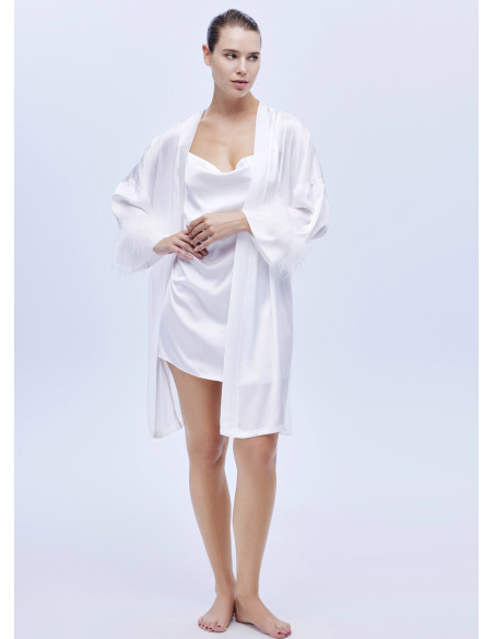Bonjour Madame 1633 ECRU Satin Nightdress — Turkish textile wholesale