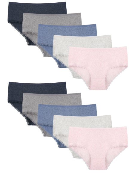 Donella 2524D3 Assorted 10-Pack Women's Briefs — wholesale for boutiques