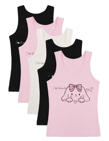 Donella 4971PB196 Assorted 10-Pack Girls' Tank Top — Turkish factory wholesale