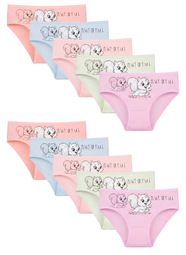 Donella 4171PB156 Assorted 10-Pack Girls' Briefs — wholesale for boutiques