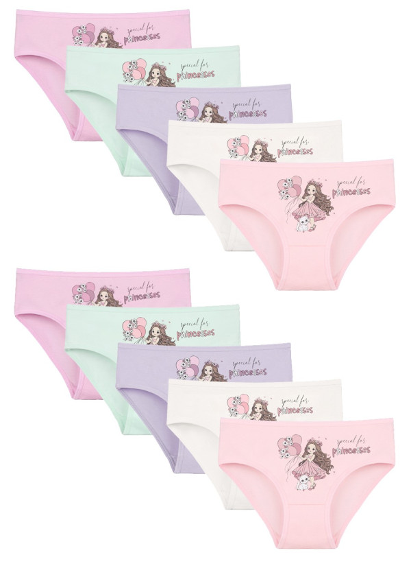 Donella 4171PB175 Assorted 10-Pack Girls' Briefs — Turkish factory wholesale